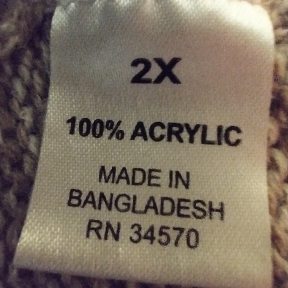 Vintage Jason Maxwell 2X Plus Size Oatmeal Tweed V-Neck Fisherman Style Sweater - Picture 10 of 12